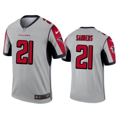 Men Deion Sanders Atlanta Falcons Silver Inverted Legend Jersey