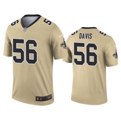 Men Demario Davis New Orleans Saints Gold Inverted Legend Jersey
