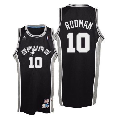 Men Dennis Rodman #10 San Antonio Spurs Soul Hardwood Classics Black Jersey