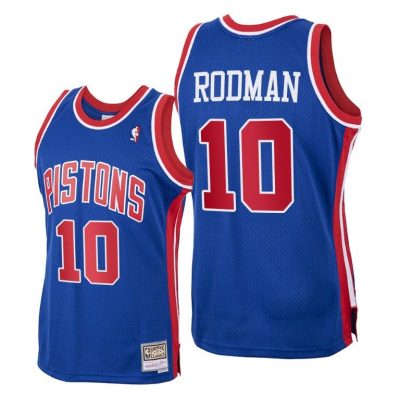 Men Dennis Rodman Detroit Pistons 1988-89 Hardwood Classics Royal Jersey