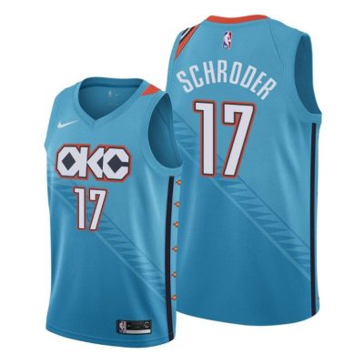 Men Dennis Schroder #17 Thunder Turquoise City Edition Jersey