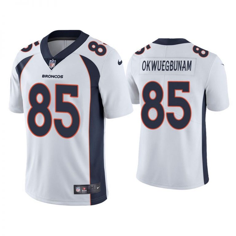 Men Denver Broncos Albert Okwuegbunam Vapor Limited White Jersey