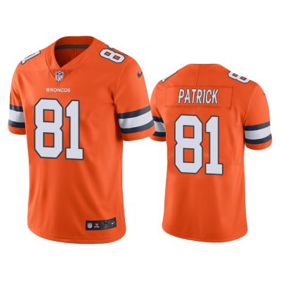 Men Denver Broncos Tim Patrick #81 Orange Color Rush Limited Jersey