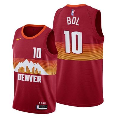 Men Denver Nuggets #10 Bol Bol Orange 2020-21 City Edition Jersey New Uniform