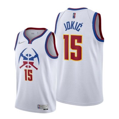 Men Denver Nuggets #15 Nikola Jokic White 2020-21 Earned Edition Jersey
