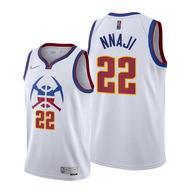 Men Denver Nuggets #22 Zeke Nnaji White 2020-21 Earned Edition Jersey