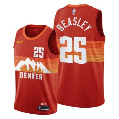Men Denver Nuggets #25 Malik Beasley Orange 2020-21 City Edition Jersey New Uniform