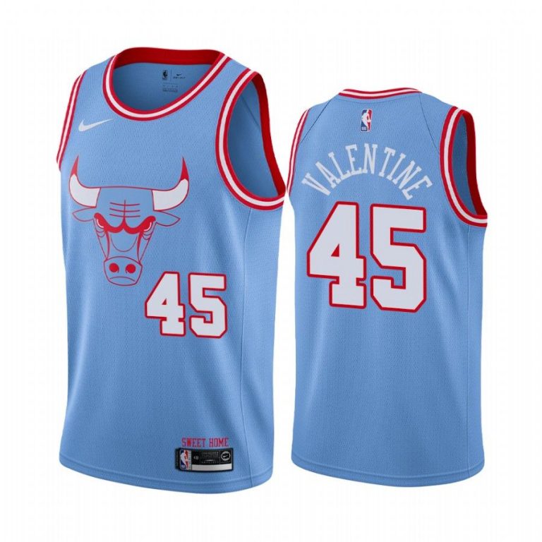 Men Denzel Valentine Chicago Bulls #45 Blue 2019-20 City Jersey