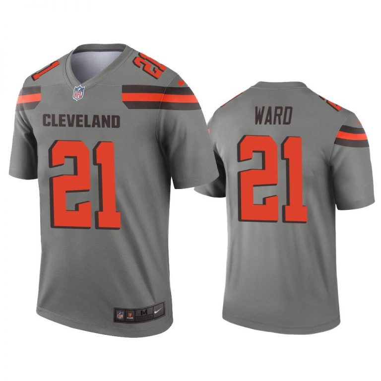 Men Denzel Ward Cleveland Browns Gray Inverted Legend Jersey