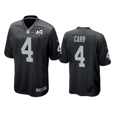 Men Derek Carr Oakland Raiders Black 60th Season Game Jersey