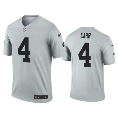 Men Derek Carr Oakland Raiders Silver Inverted Legend Jersey