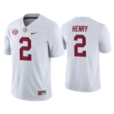 Men Derrick Henry Alabama Crimson Tide White College Football Away Game Jersey