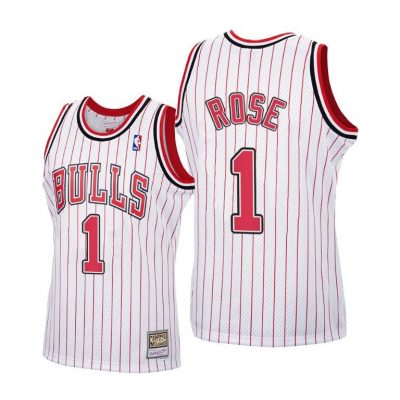 Men Derrick Rose #1 Bulls Reload Hardwood Classics White Jersey