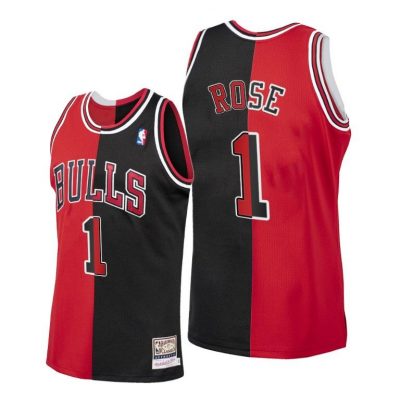 Men Derrick Rose #1 Bulls Split Vintage Jersey