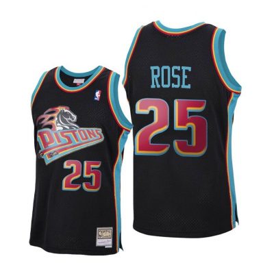 Men Derrick Rose #25 Pistons 2020 Reload Classic Black Jersey