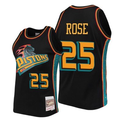 Men Derrick Rose Detroit Pistons #25 Rings Collection Jersey