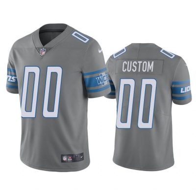 Men Detroit Lions Custom #00 Steel Color Rush Limited Jersey