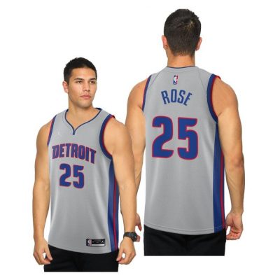 Men Detroit Pistons #25 Derrick Rose 2020-21 Statement Jersey sliver