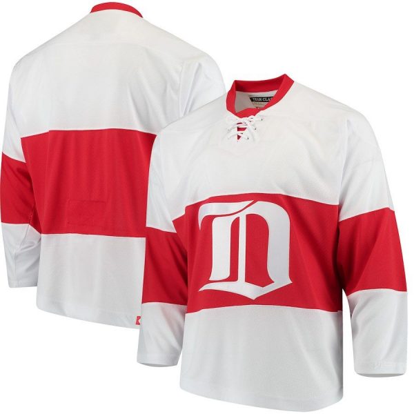 Men Detroit Red Wings CCM White Classic Throwback Team Jersey