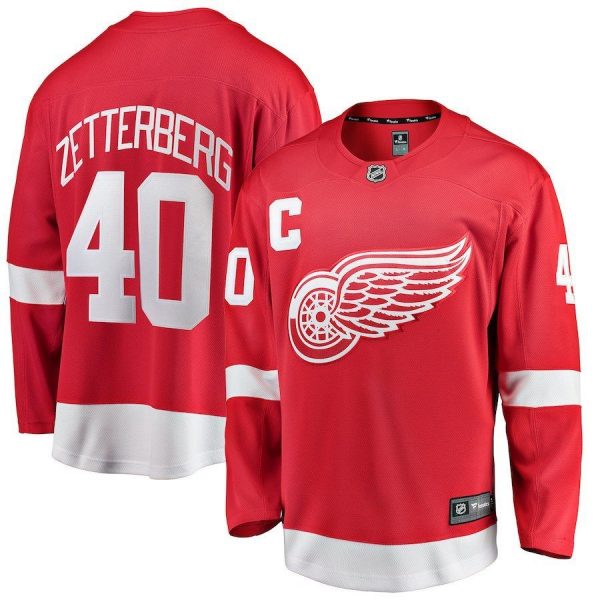 Men Detroit Red Wings Henrik Zetterberg Red Breakaway Player Jersey