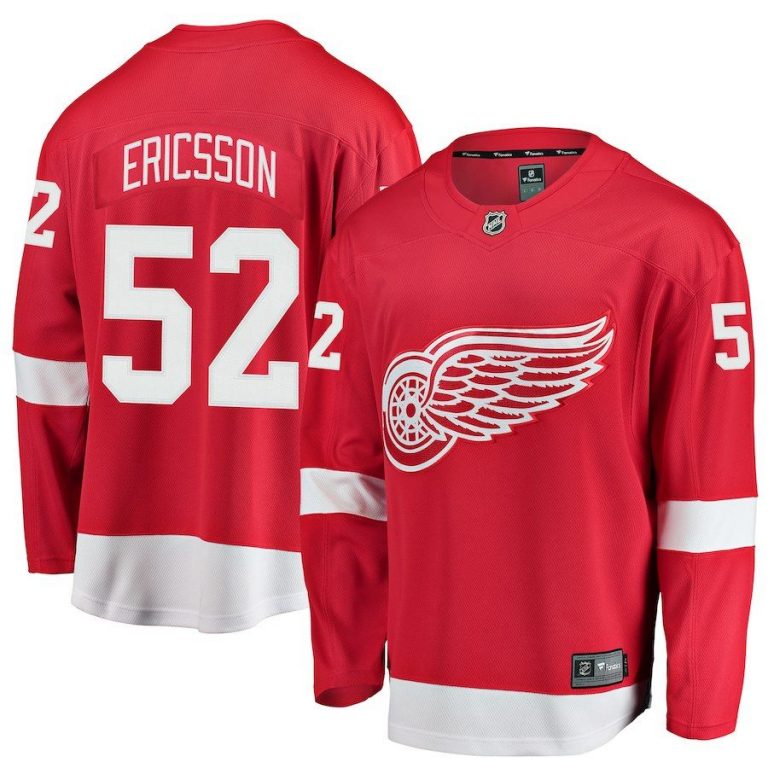 Men Detroit Red Wings Jonathan Ericsson Red Breakaway Player Jersey