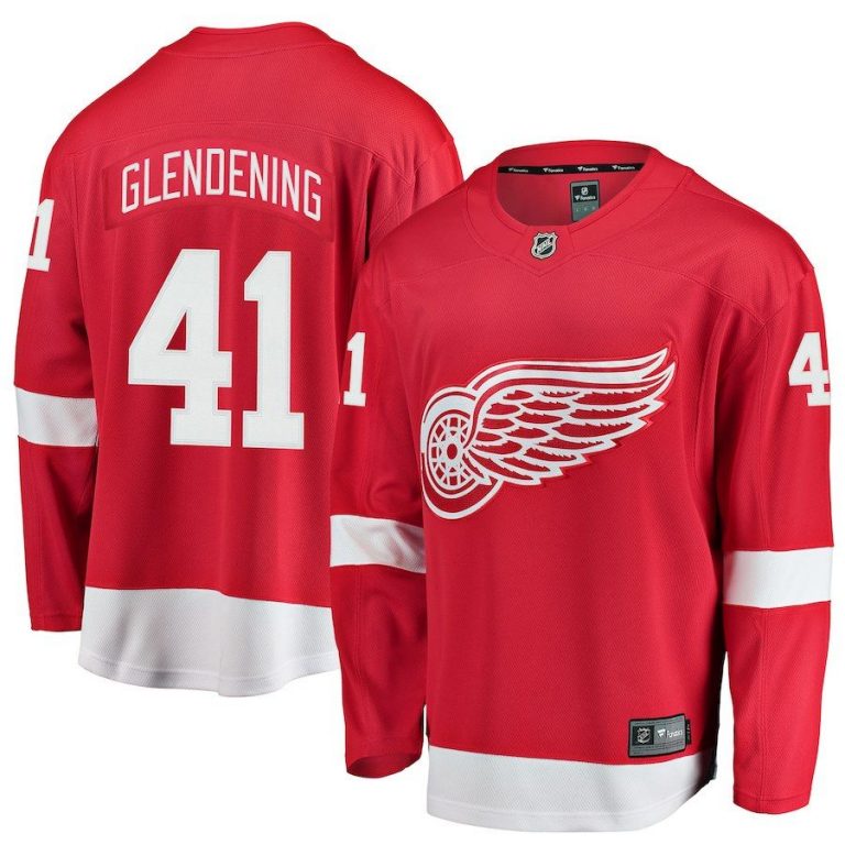 Men Detroit Red Wings Luke Glendening Red Breakaway Player Jersey