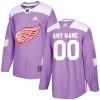 Men Detroit Red Wings Purple Hockey Fights Cancer Custom Practice Jersey