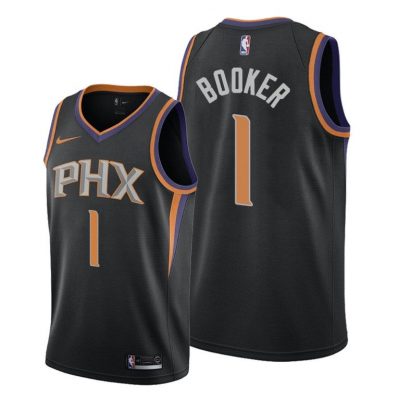 Men Devin Booker Phoenix Suns #1 Black Statement Jersey