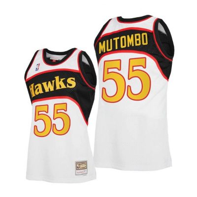 Men Dikembe Mutombo #55 Hawks 2021 Reload 2.0 White Jersey