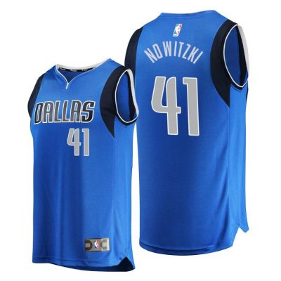 Men Dirk Nowitzki Dallas Mavericks #41 Navy Icon Replica Jersey