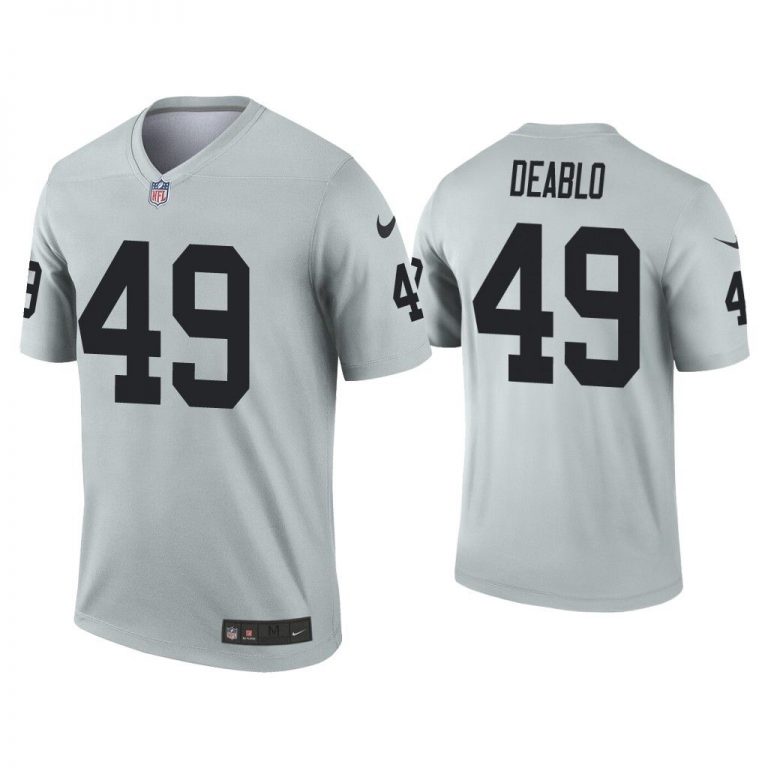 Men Divine Deablo Las Vegas Raiders Silver Inverted Legend Jersey