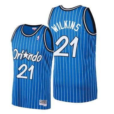 Men Dominique Wilkins #21 Magic Hardwood Classics Royal Jersey