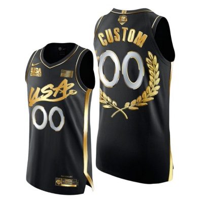 Men Dream Team 1996 Custom Glory Golden Limited Edition Black Jersey