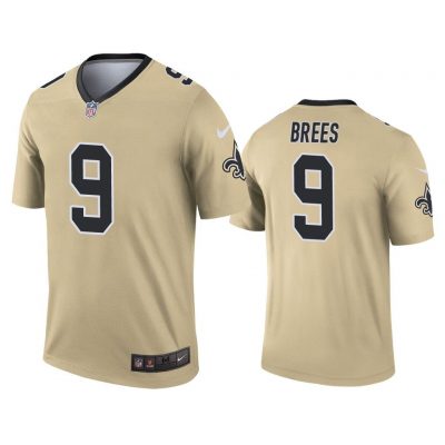 Men Drew Brees New Orleans Saints Gold Inverted Legend Jersey
