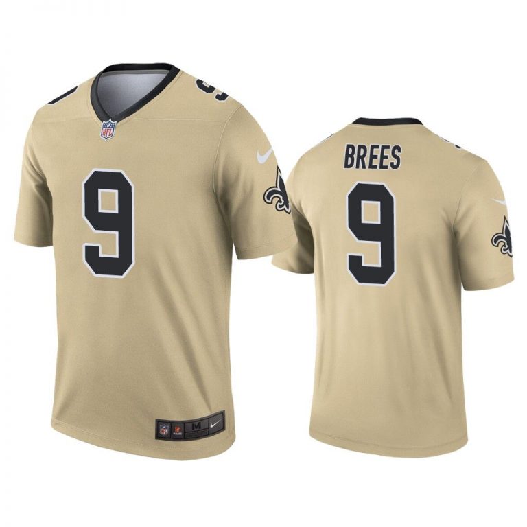 Men Drew Brees New Orleans Saints Gold Inverted Legend Jersey