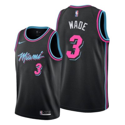 Men Dwyane Wade Miami Heat #3 Black City Edition Jersey
