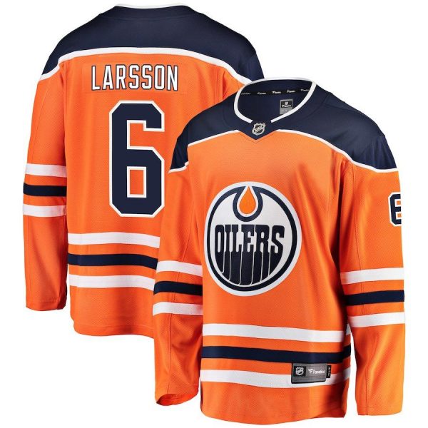 Men Edmonton Oilers Adam Larsson Orange Breakaway Player Jersey