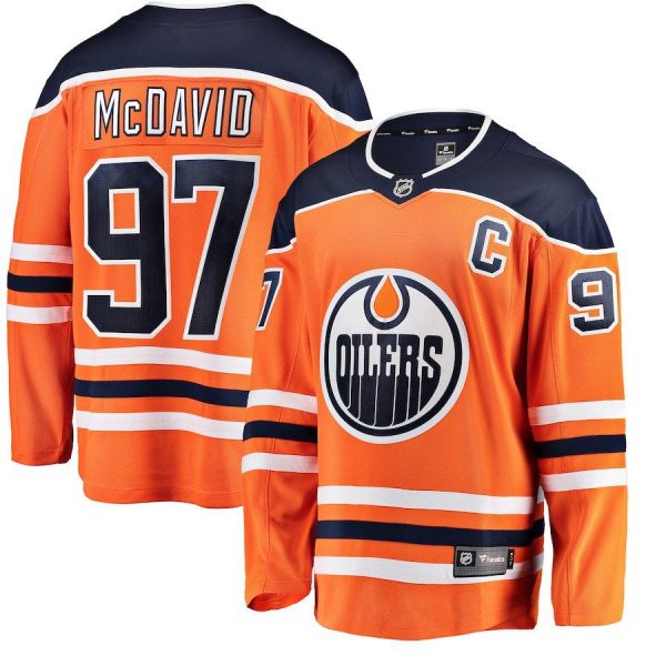 Men Edmonton Oilers Connor McDavid Orange Breakaway Player Jersey