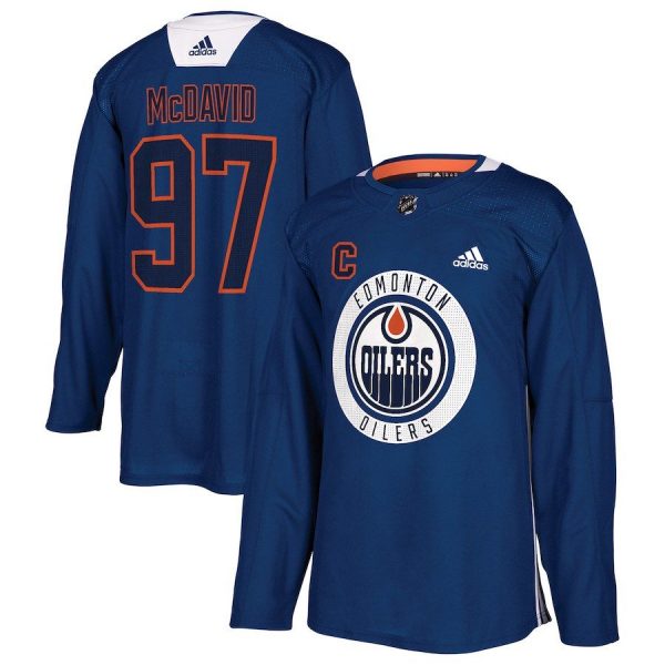 Men Edmonton Oilers Connor McDavid Royal Practice Player Jersey