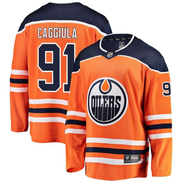 Men Edmonton Oilers Drake Caggiula Orange Breakaway Player Jersey