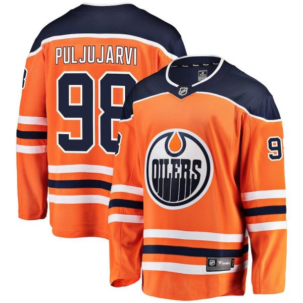 Men Edmonton Oilers Jesse Puljujarvi Orange Breakaway Player Jersey