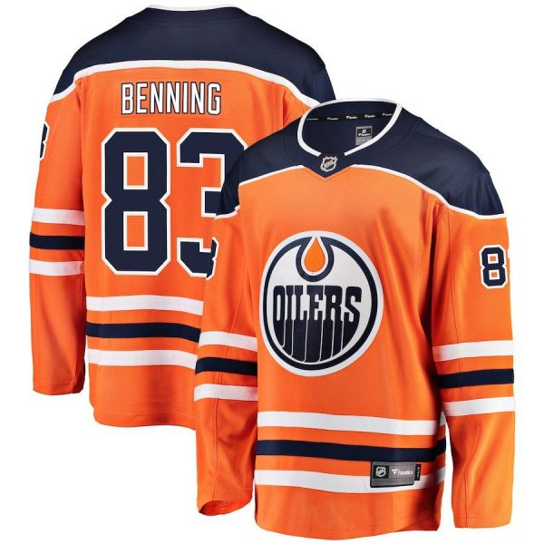 Men Edmonton Oilers Matt Benning Orange Breakaway Player Jersey