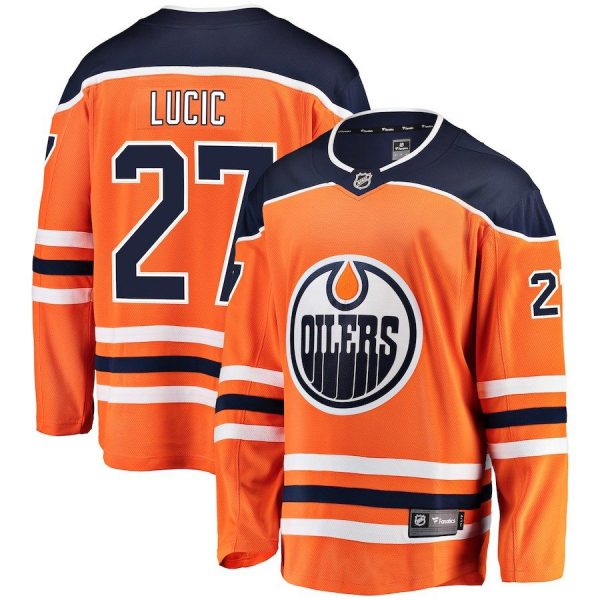 Men Edmonton Oilers Milan Lucic Orange Breakaway Player Jersey