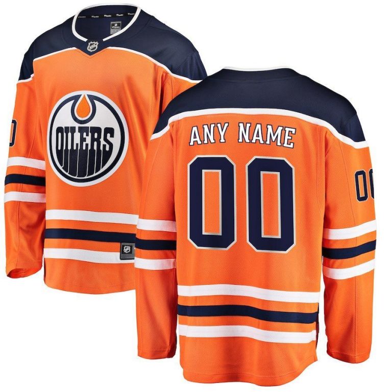 Men Edmonton Oilers White Away Breakaway Custom Jersey