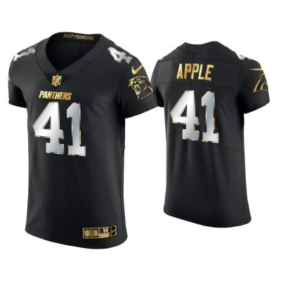 Men Eli Apple Carolina Panthers Black Golden Edition Elite Jersey