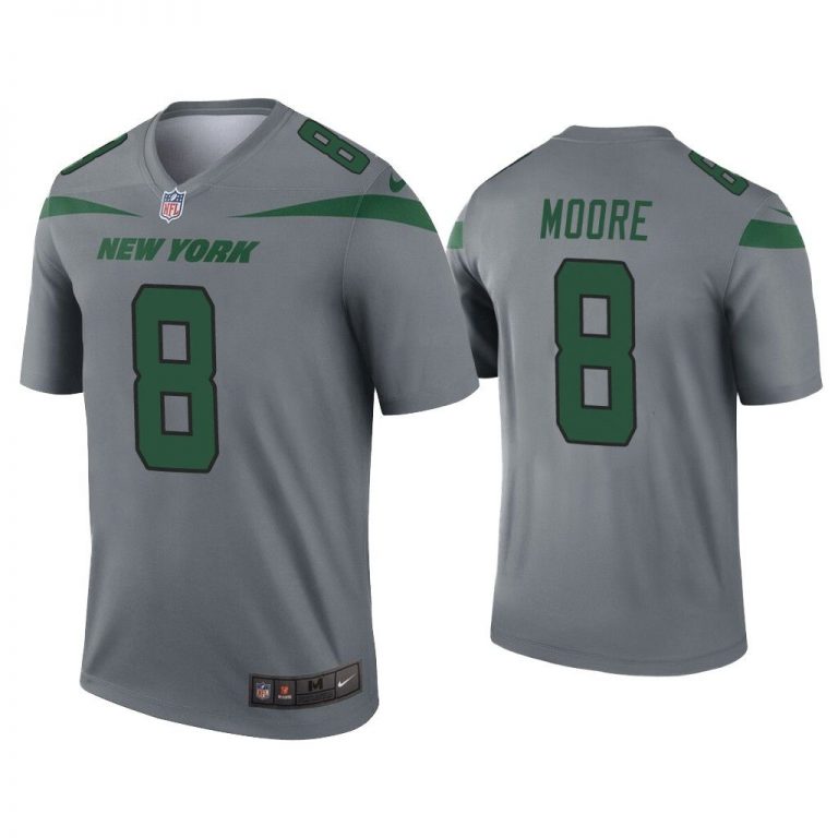 Men Elijah Moore New York Jets Gray Inverted Legend Jersey