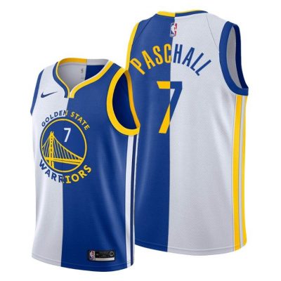 Men Eric Paschall Golden State Warriors #7 White Blue Split Two-toned Jersey