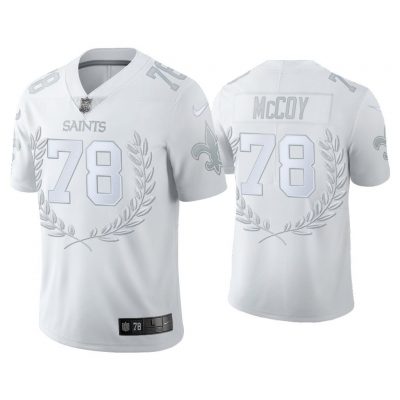 Men Erik McCoy New Orleans Saints White Platinum Limited Jersey