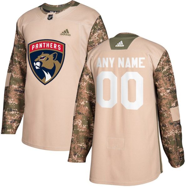 Men Florida Panthers Camo Veterans Day Custom Practice Jersey