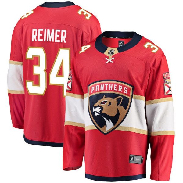 Men Florida Panthers James Reimer Red Breakaway Jersey